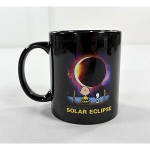 Rare Peanuts Snoopy Charlie Brown 2017 Total Solar Eclipse Coffee Mug 11oz Black